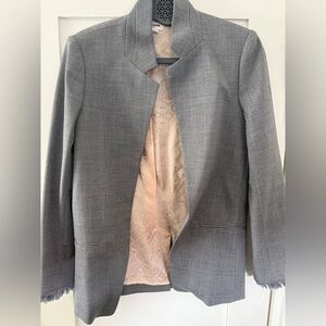 Zadig & Voltaire Gray Blazer with Fringe Detail